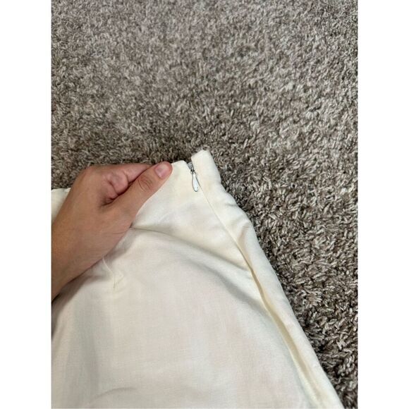 Lafayette New York 148 Linen Trouser Pant Pleated Taper Leg Women’s 16 Cream - Picture 13 of 15